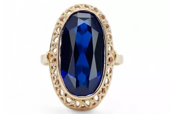 Sapphire 14K Yellow gold Ring Vintage Jewlery vrc129y
